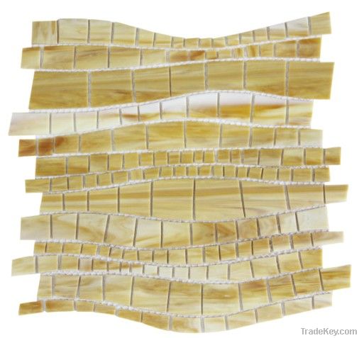 stained glass mosaic irregular shape Imitation wood color