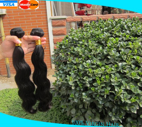 Hot Selling Top Fashion  100% Unprocessed Brazilian Virgin Hair Extensions Natural Color Human Hair Weft  1B