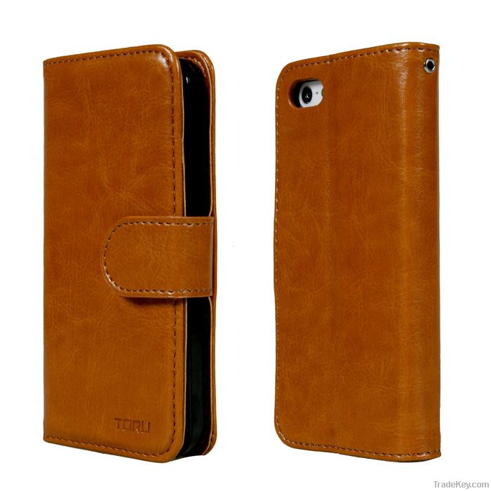 TORU Prestige Standing Wallet Case for iPhone 5