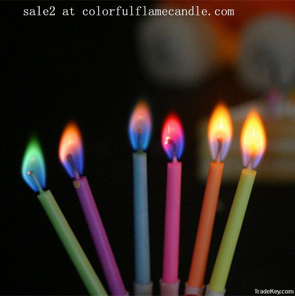 Supply colored flame birthday candle