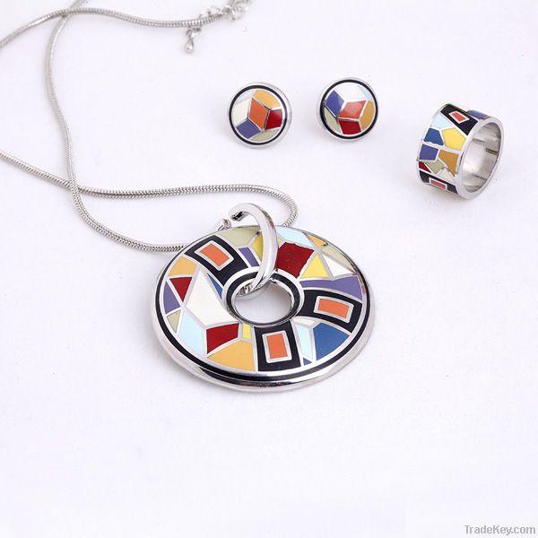 manufacture hot selling newest western enamel jewelry set