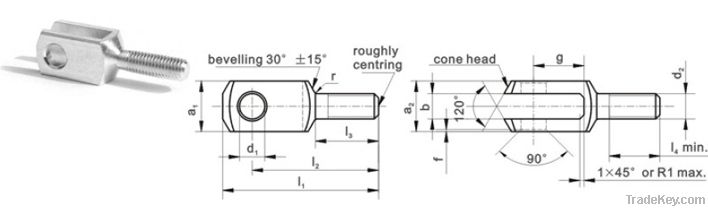 Clevises with Male Thread FT series, similar to DIN 71752