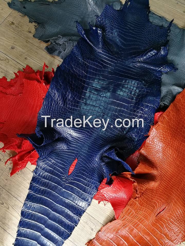 Real crocodile leather skins