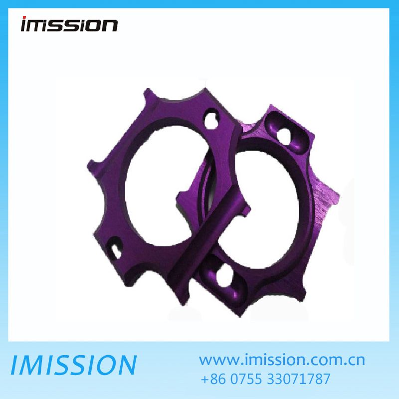 Precision aluminum machine part with anodized and sandblast