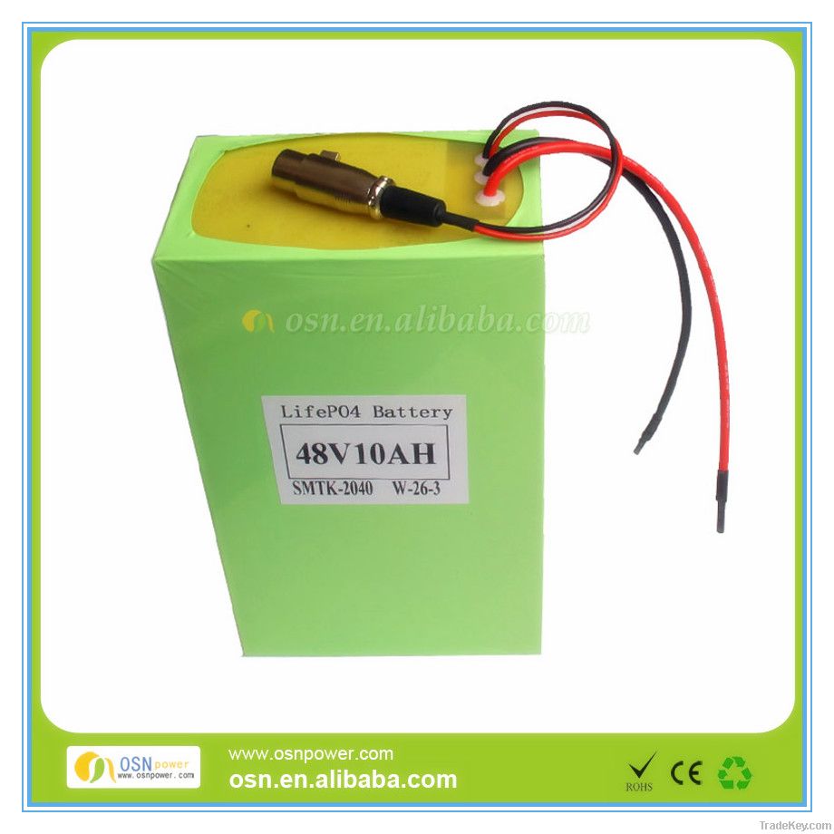 Lifepo4 48v 10ah Battery pack for E-bike