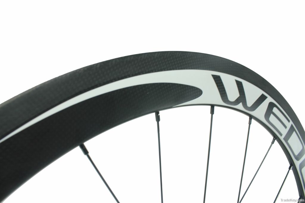 Vogue series 50mm Clincher  Road Carbon Wheels with 2:1 Spokes Ratio