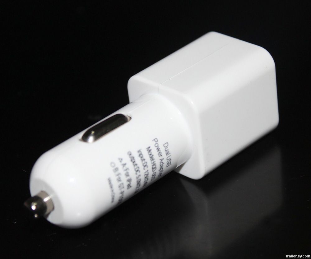 High Quality Auto Logos 1A/2A USB Car Charger Designed for Apple and A