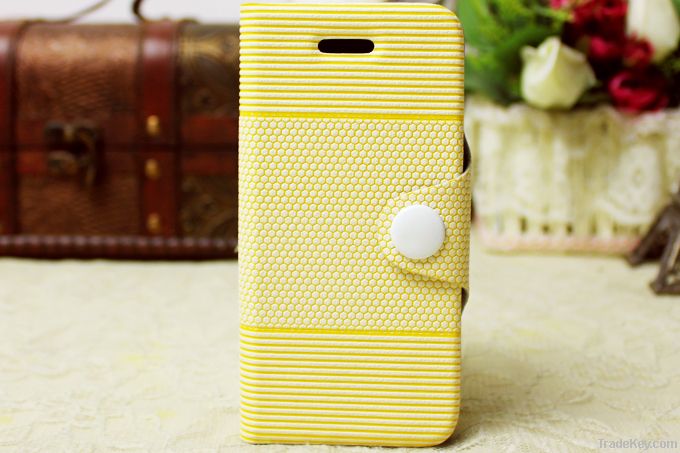 Leather Case for iphone 5, PC/Magnet Materials Standing Function