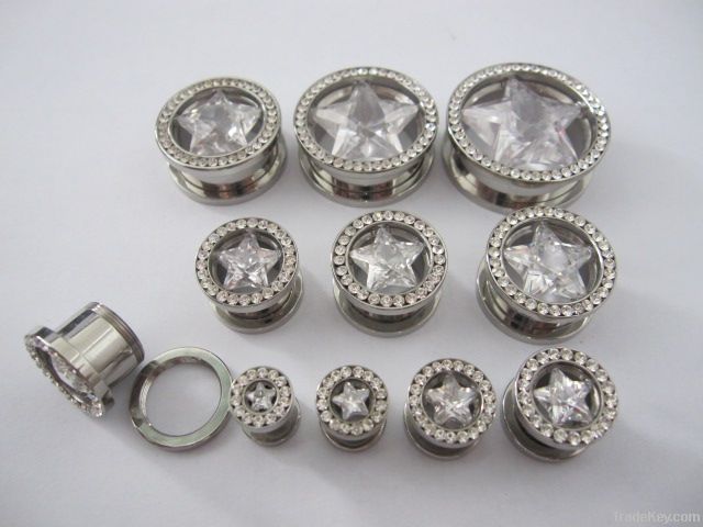 Stainless steel Ear plug body piercing jewelry