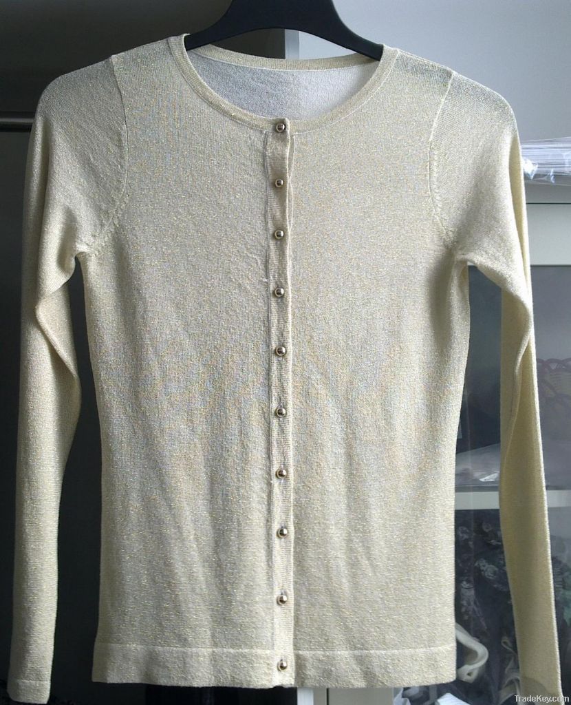 Women's Lurex Cardigan Sweater