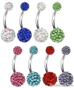 gem ball belly rings body jewelry