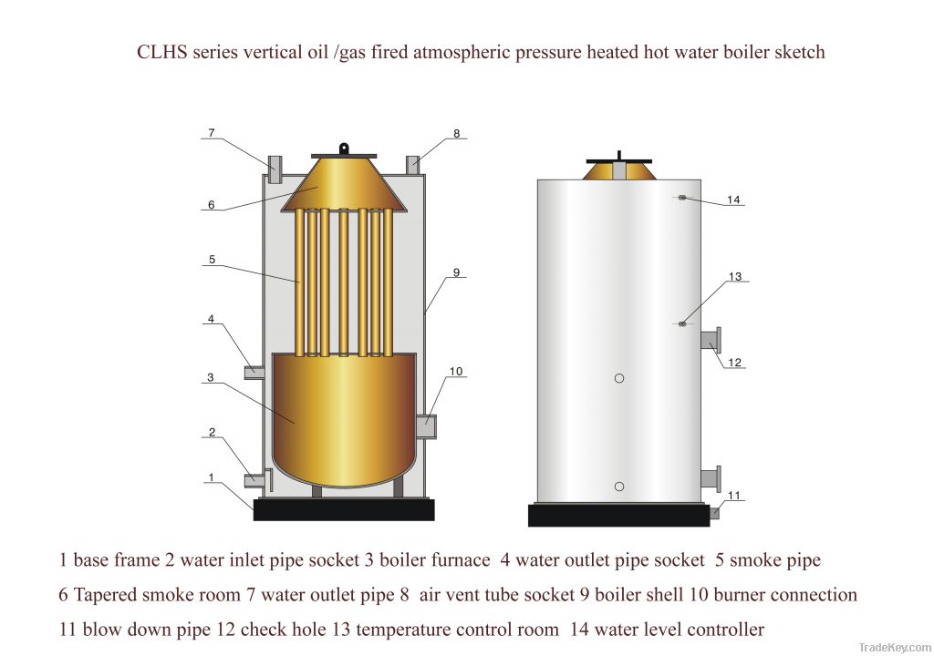 vertical hot water boiler