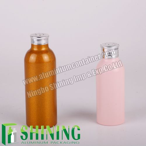 Fashion Aluminum Powder Bottle with Screw Cap