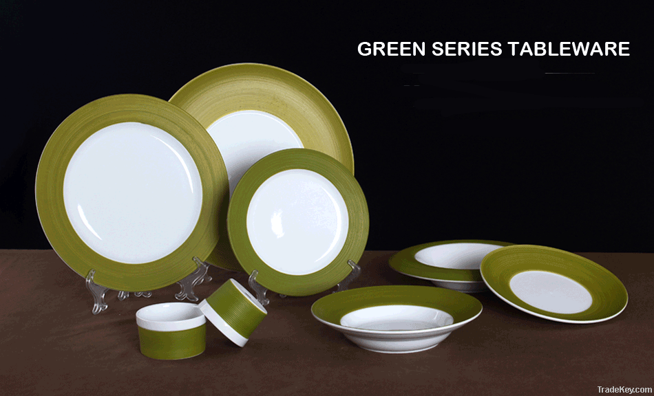 Red, green, black and white series ceramic dinnerware sets