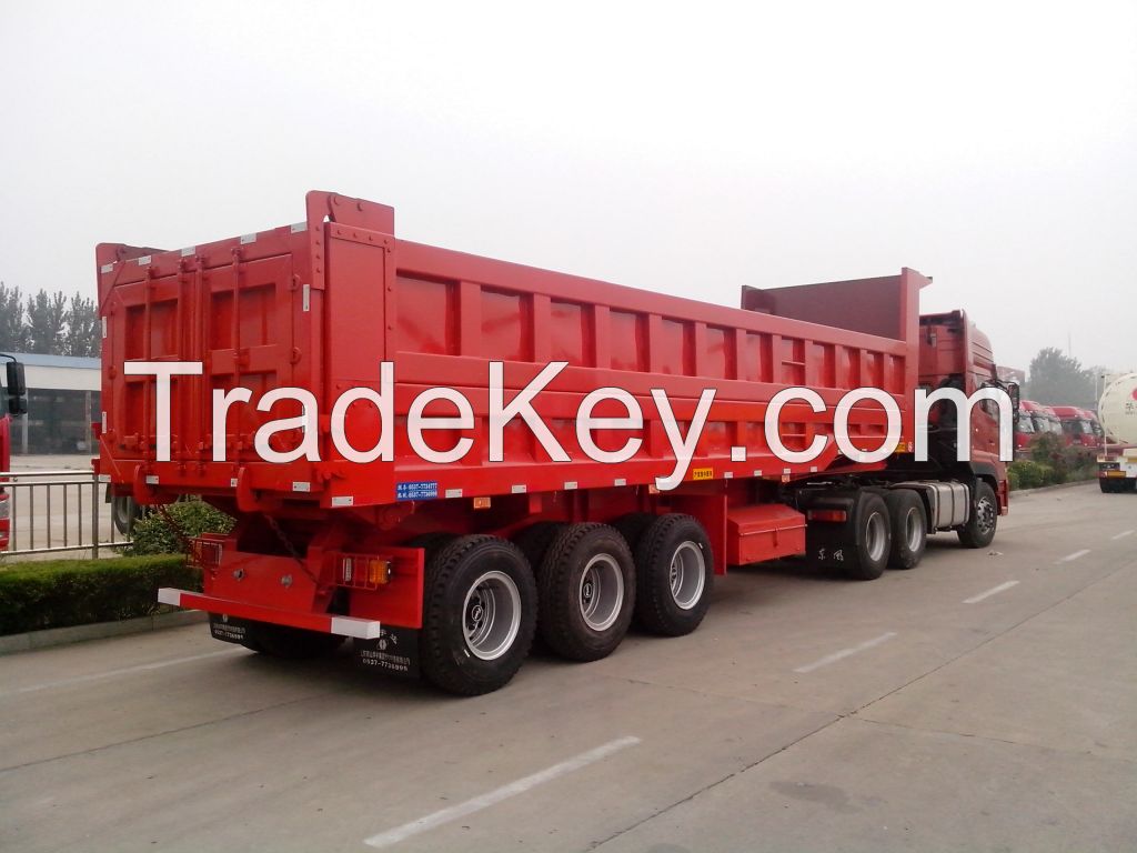 China Brand 3Axles Hydraulic New Dump Tipper Truck Trailer