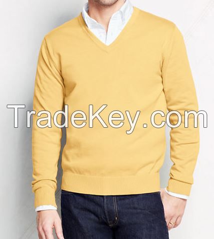 100 % ORGANIC COTTON V - NECK MENS SWEATERS MACHÄ°NE WASHABLE