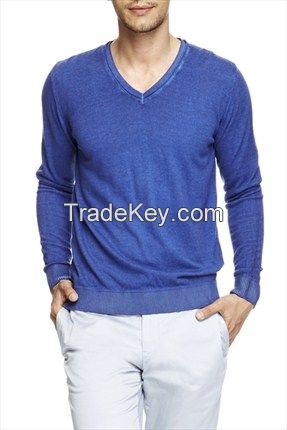 100 % ORGANIC COTTON V - NECK MENS SWEATERS MACHÄ°NE WASHABLE