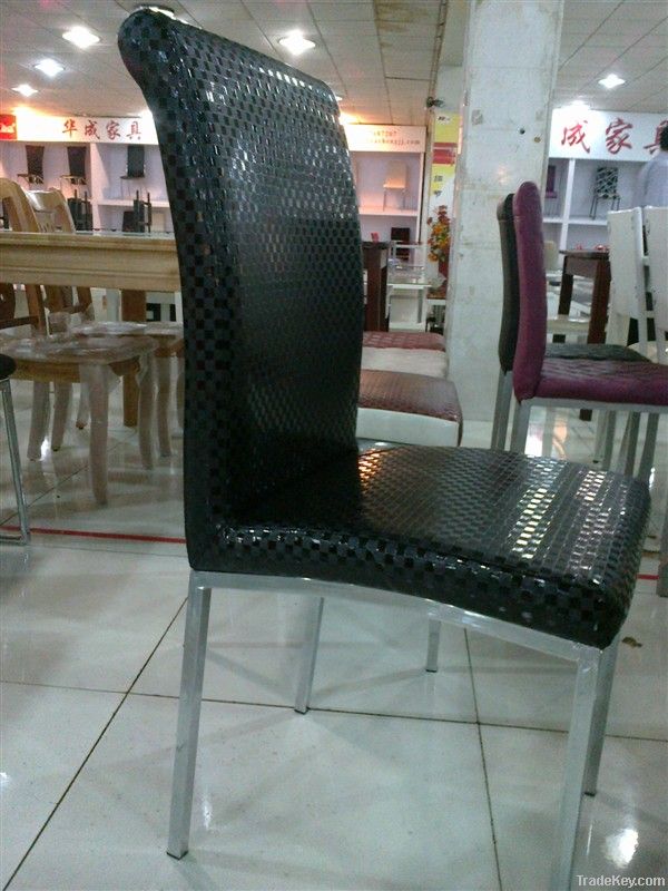 Modern 100% PU synthetic leather metal dining chairs