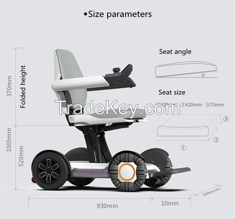 New Arrival Aluminum Lightweight Foldable Power Electric Wheelchair covered by medicare