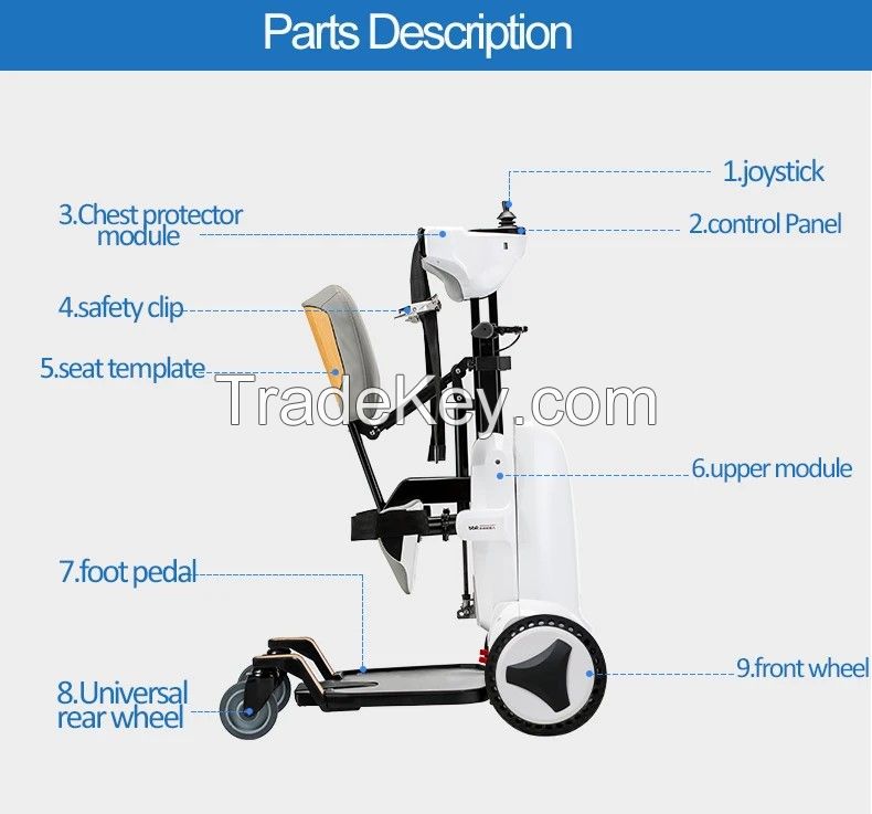 Aluminum lightweight foldable electric standing power wheelchairs