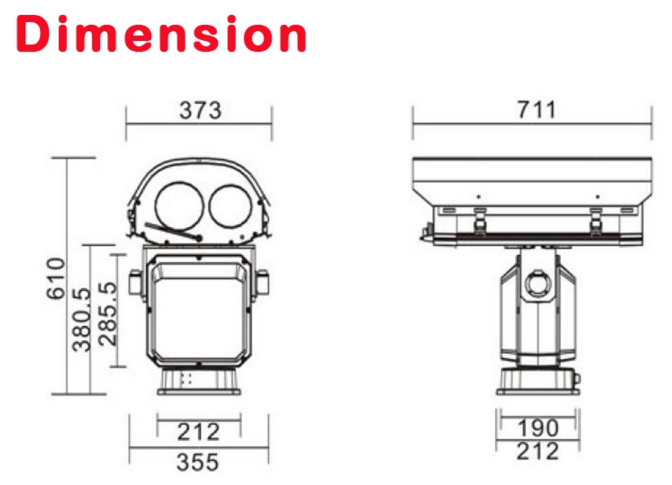 2MP Big focus 60x Zoom Visible Surveillance Long Range IP PTZ Thermal Camera for 6km Detection