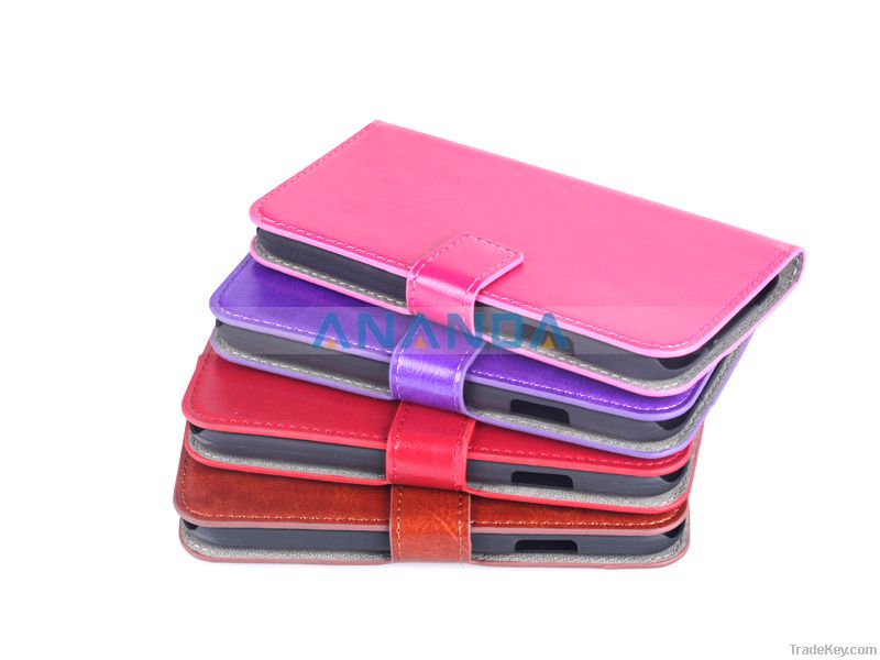 Leather Flip Case for Samsung Galaxy S4 i9500 with Stand + Card Holder