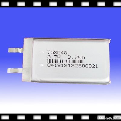 Rechargeable Li-Polymer Cell Battery for POS Terminal 3.7V 1000mAh (753048)