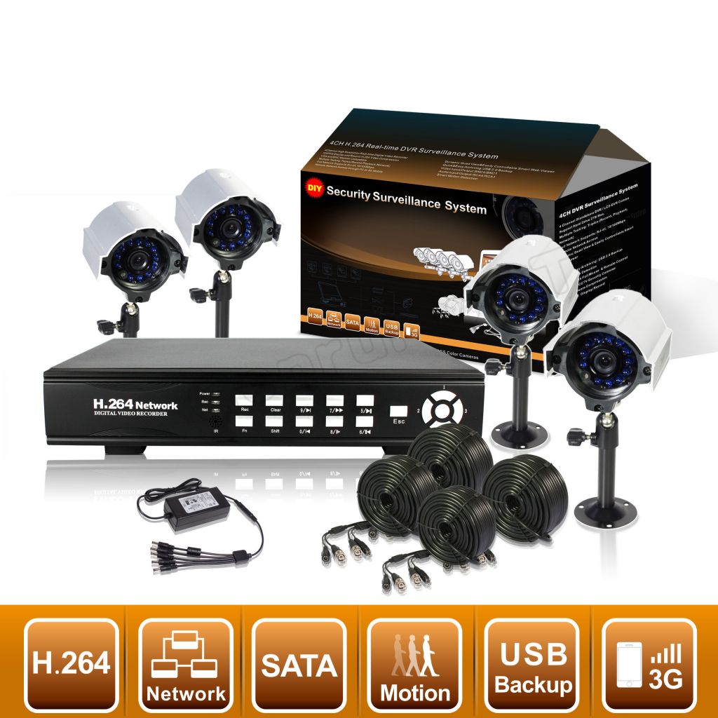 10" HD LCD 4ch h.264 dvr with CMS&DDNS support