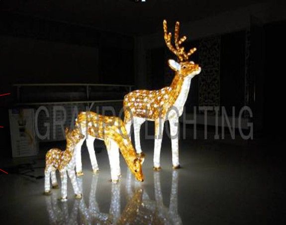 Granpo  Christmas decoration 24V 3D acrylic LED deer animal light