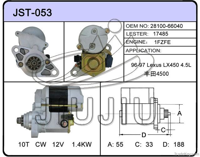 auto starter for toyota 17485 28100-66040