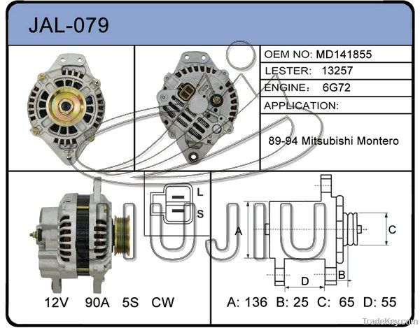 car alternator for mitsubishi 13257 MD141855
