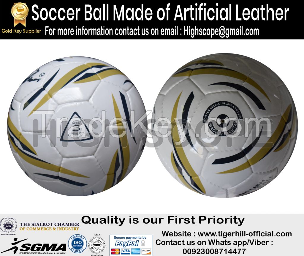 Soccer Ball made of Artificial Leather All sizes are available 