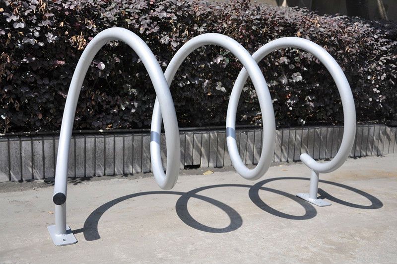 floor-mounted spiral bike display rack with better anti-corrosion