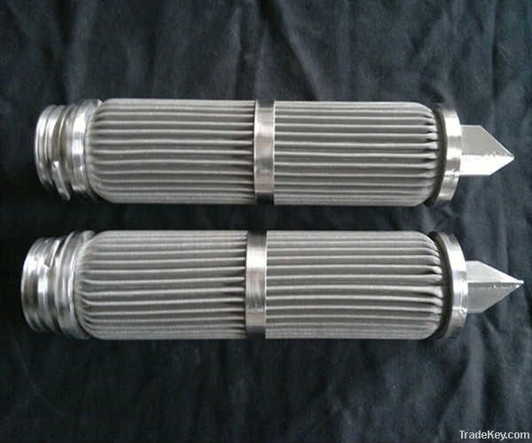 Stainless steel pleated filter cartridge