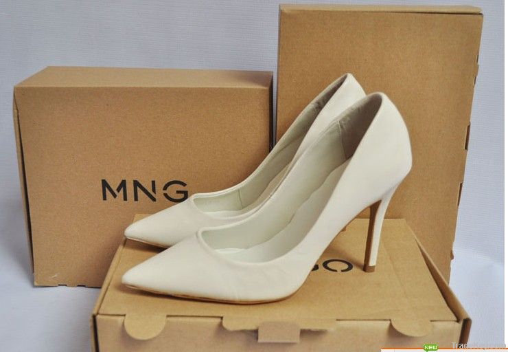 2013 spring small pointed toe stiletto plain ol single shoes white she