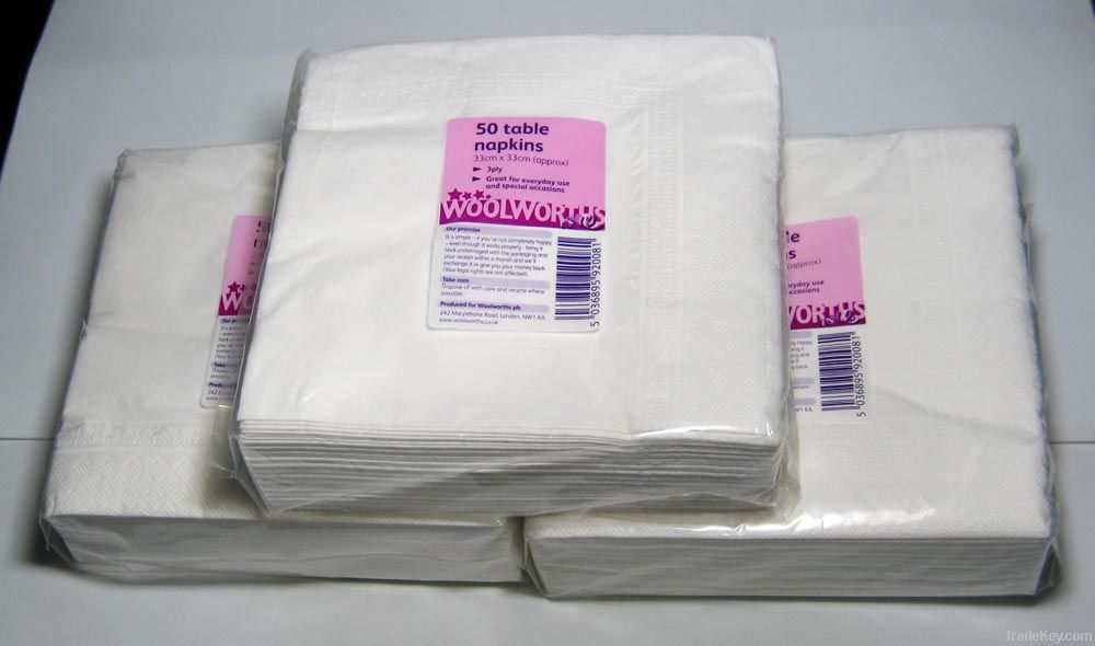 white paper napkins