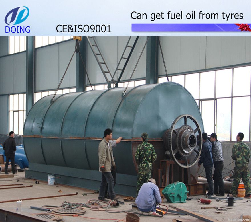 50%-55% oil yield waste tire recycling line