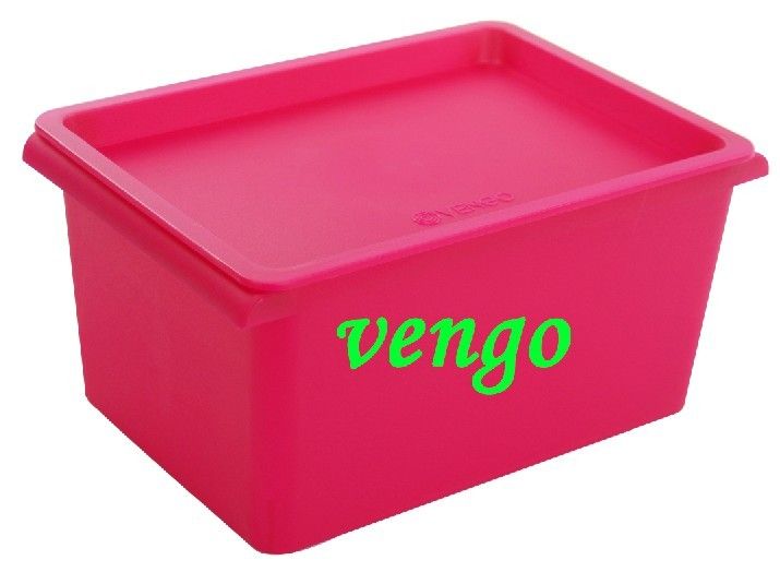 Plastic storage box with lid