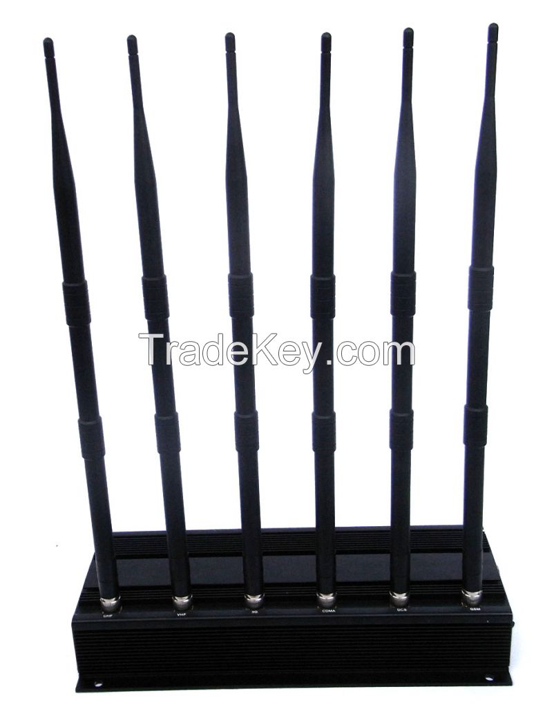 6 Band Great Power GSM CDMA DCS 3G Mobile signal Jammer 