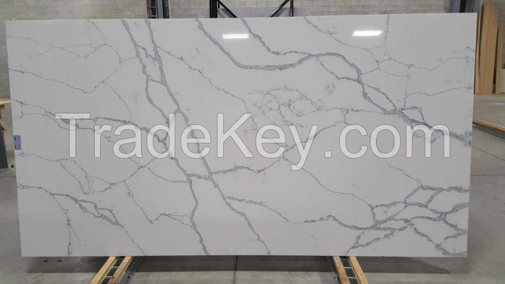 Quartz Stone Slab Calacatta pattern design #04