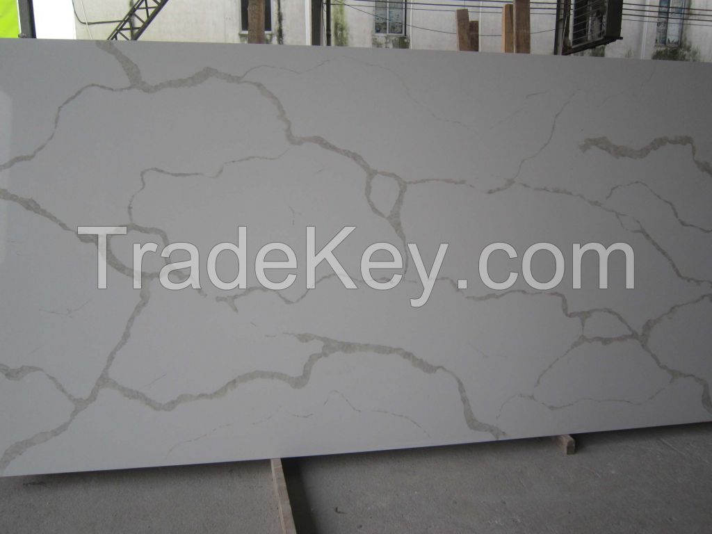 Quartz Stone Slab Calacatta pattern design #03