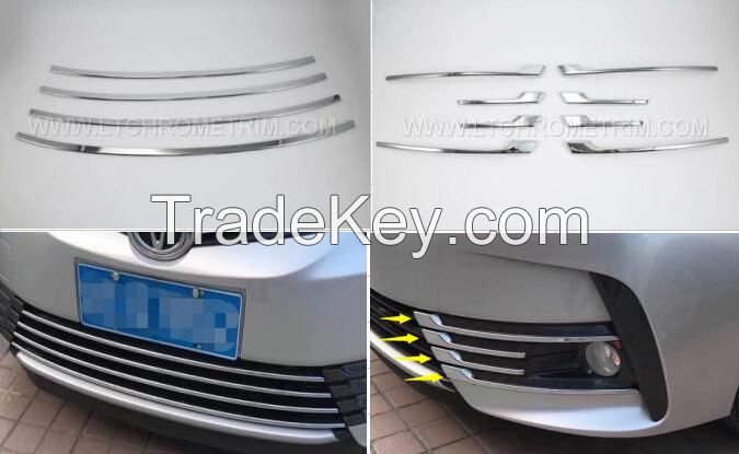 Toyota Corolla 2017 Chrome Lower Front Grille Trims / Front Fog Lamp Covers