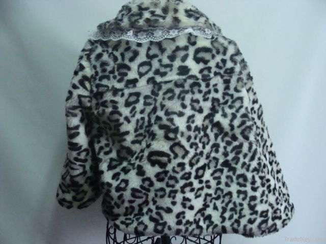 Ladies leopard print faux fur coat