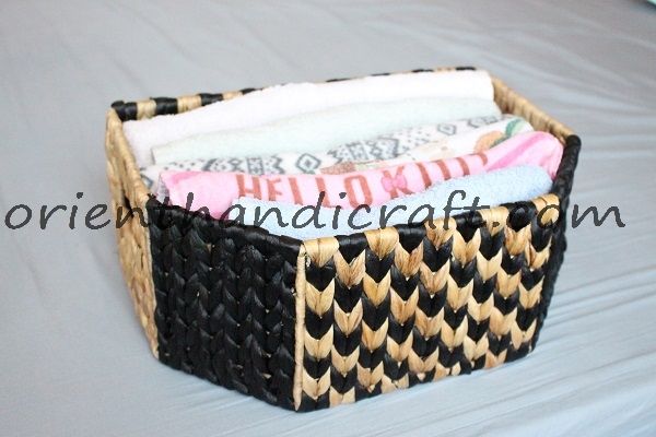 Vietnam twisted water hyacinth laundry basket set of 5