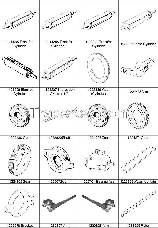 Spare parts for Solna 25 sheet fed offset printing press