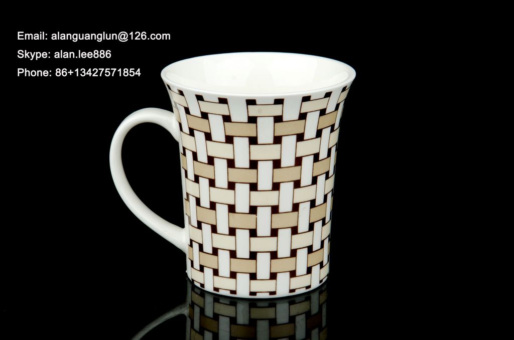 china white ceramic mug/ceramic coffee mug with flower manufacturer 