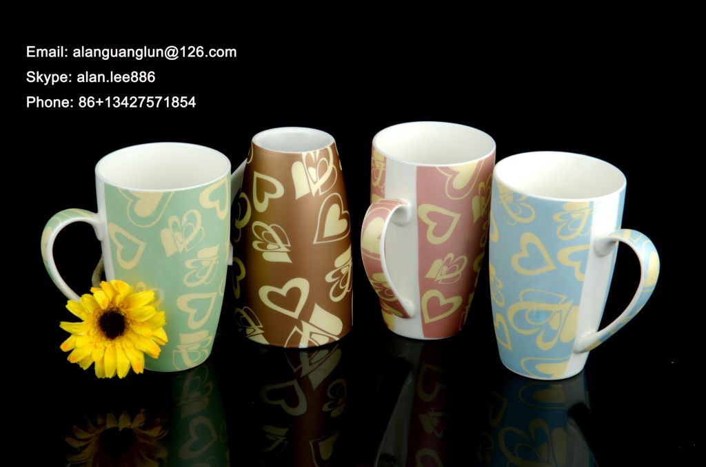 new fashion ceceramic mug with gold color printing , LJ-168