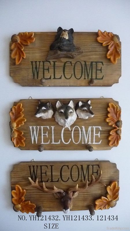 wooden craft welcom sign home decoer hook