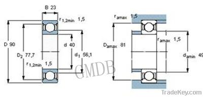 SKF 6308-2z c3 deep groove ball bearings