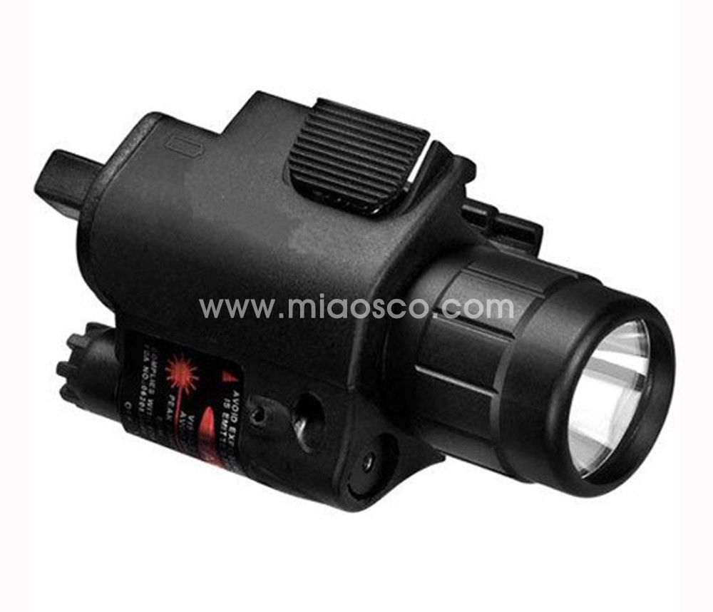 Led Tactical Combo Flashlight With 5mw Red Laser Sight